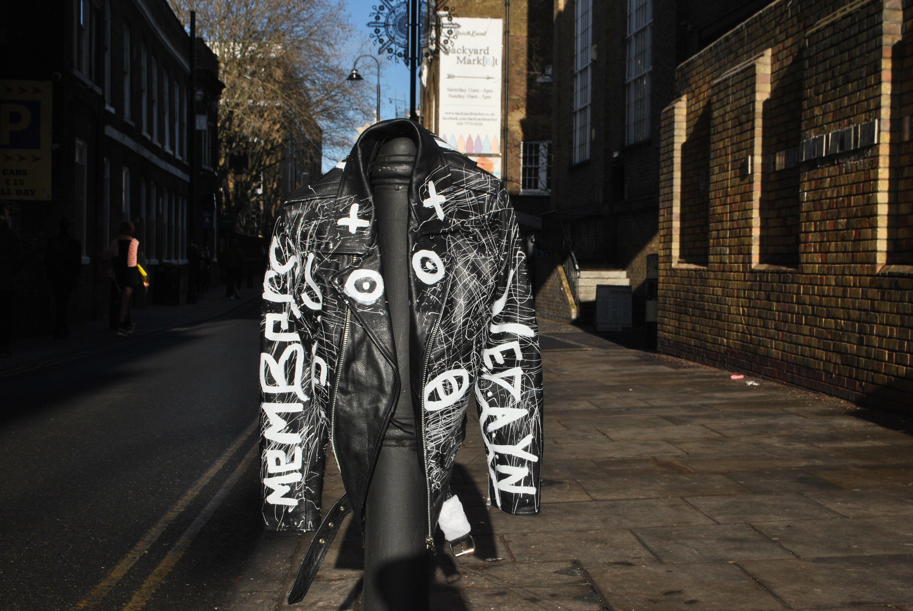 Hand-Painted Premium Leather Jacket – Black & White – V.E.D.A.Y.N. szn