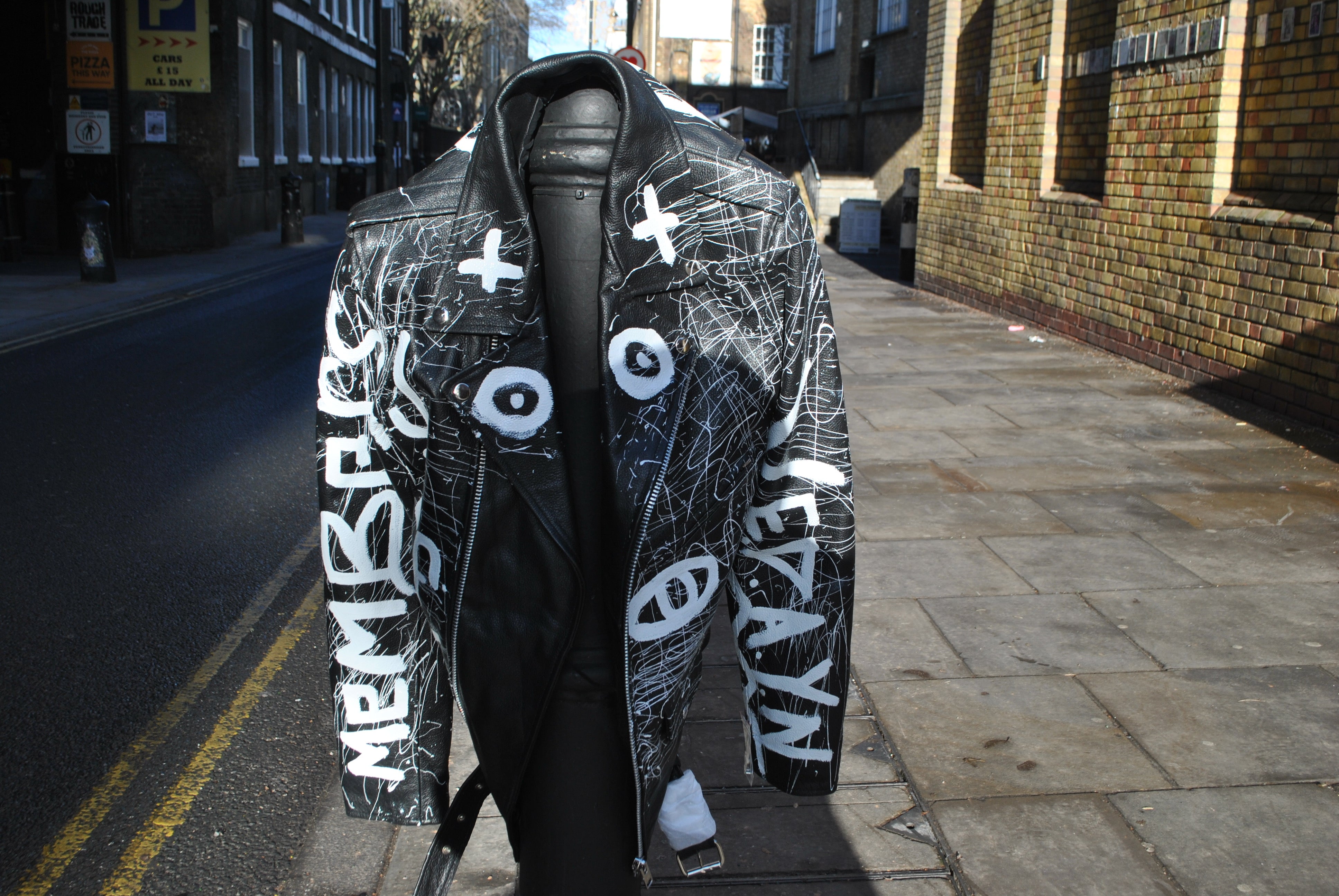 Hand-Painted Premium Leather Jacket – Black & White – V.E.D.A.Y.N. szn